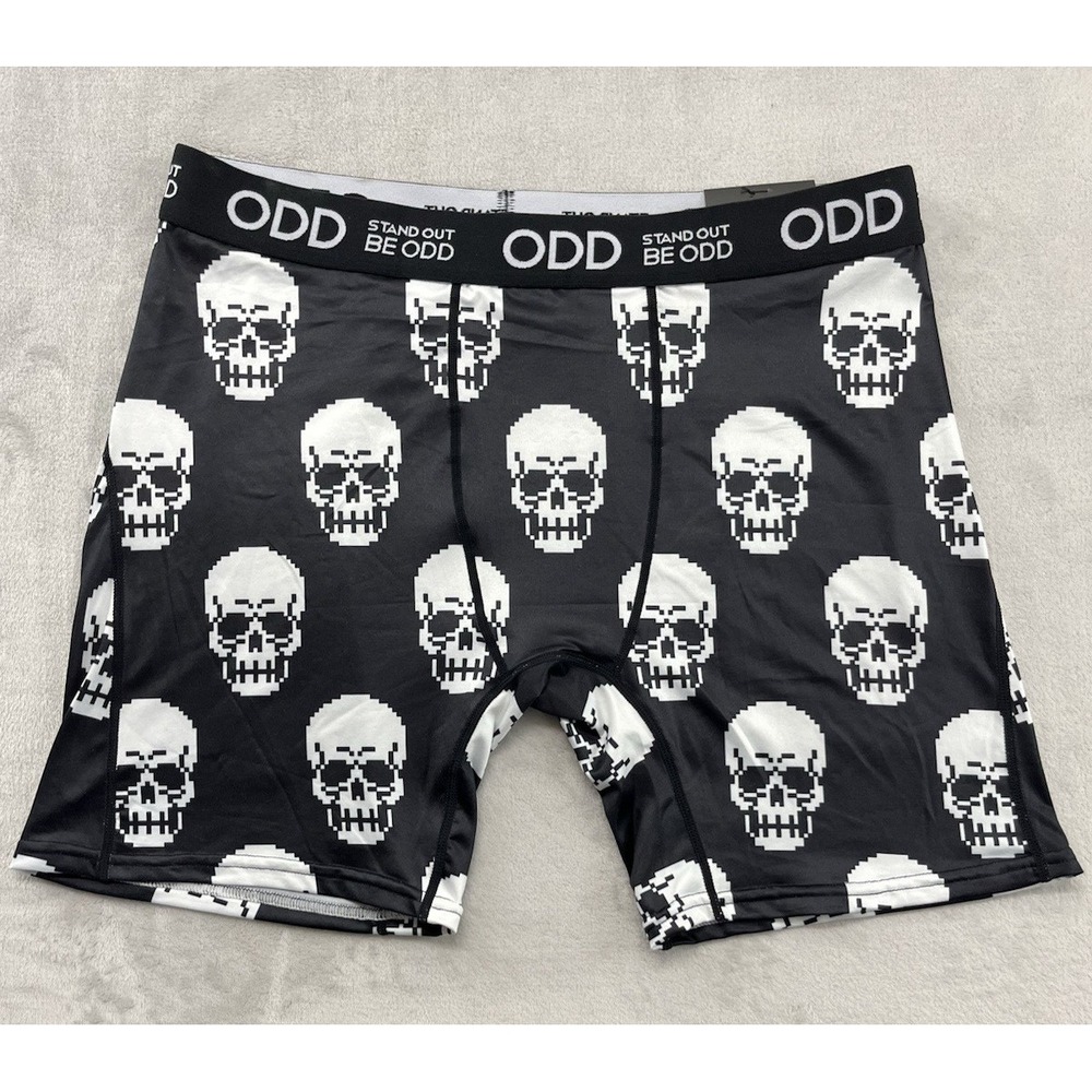STAND OUT BE ODD Boxer Briefs Men Extra Large White Black Skulls Underwear - Picture 11 of 11